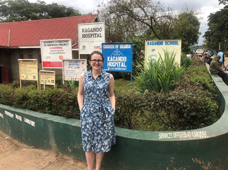 Lady in front of Kagando Hospital